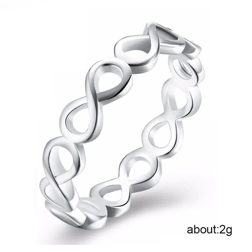 🍂 Classic Design 925 Silver Plated Infinity Band Ring, FB16FA1143